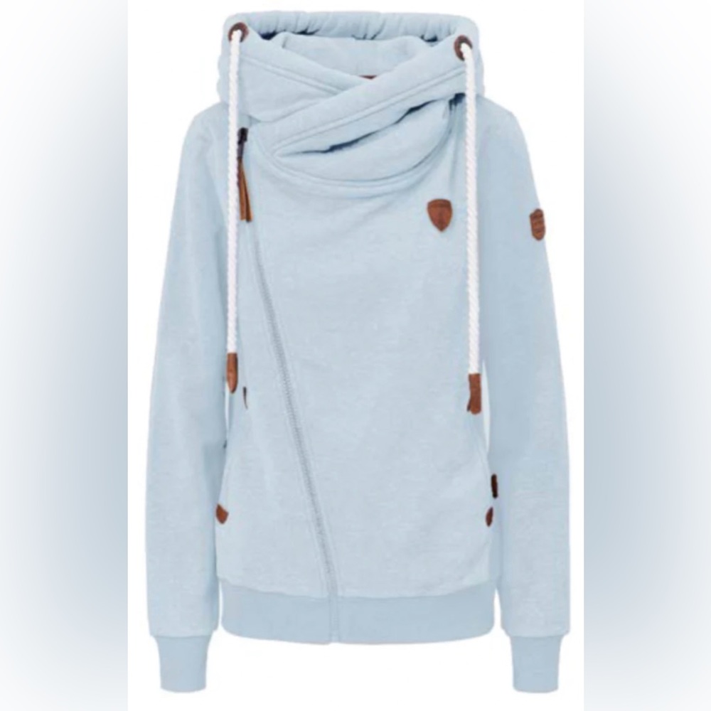 Wanakome Women's Athena Cowl Neck Full Zip French Terry Hoodie Size XL